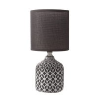 Настольная лампа с абажуром RISALUX &laquo;Тирсо&raquo;, Е14, 40 Вт, бело-чёрный, 13&times;13&times;27 см