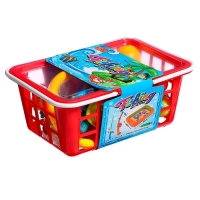 Рыбалка &laquo;Волна приключений&raquo; в корзине: 1 удочка, 1 сачок, 20 рыбок, МИКС