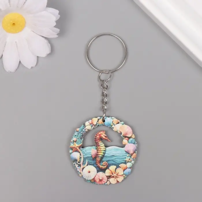 Брелок дерево "Морской конёк" 3,9х3,9х0,3 см