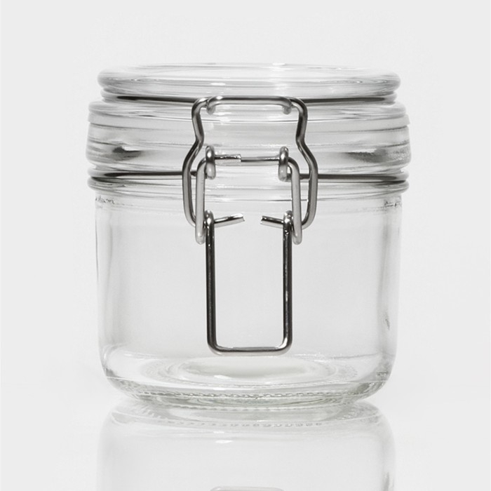 Банка стеклянная для хранения сыпучих продуктов Доляна &laquo;Галерея&raquo;, 190 мл, 11&times;8,5&times;6,5 см, с бугельным замком