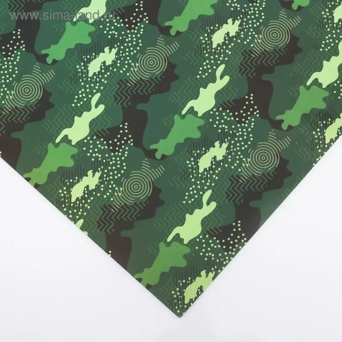 Бумага упаковочная глянец &laquo;Камуфляж&raquo;, 70 х 100 см