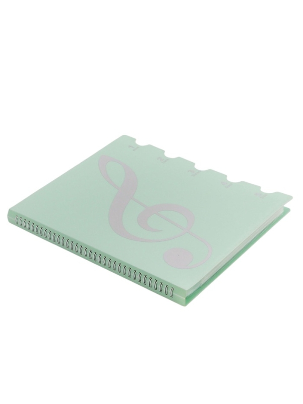 Нотная папка - 30 файлов 60 листов зеленая