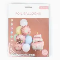 Воздушные шары "Розовый тортик" фольга, латекс, набор 12 штук