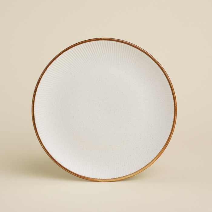 Тарелка обеденная фарфоровая SL Home &laquo;Волна в камне&raquo;, d=20,5 см, цвет белый