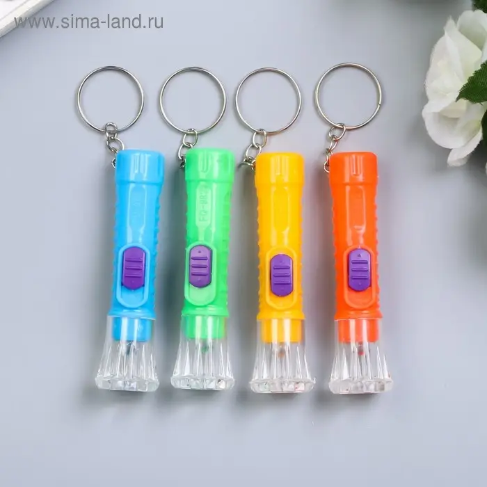 Фонарик брелок для ключей на кольце &laquo;Резьба&raquo;, 7&times;2&times;2 см, МИКС