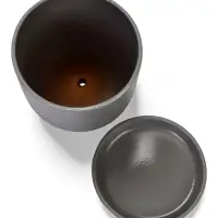 Горшок цветочный с поддоном 1,6 л, d15/h13 см серый керамика, "Перл" (М)