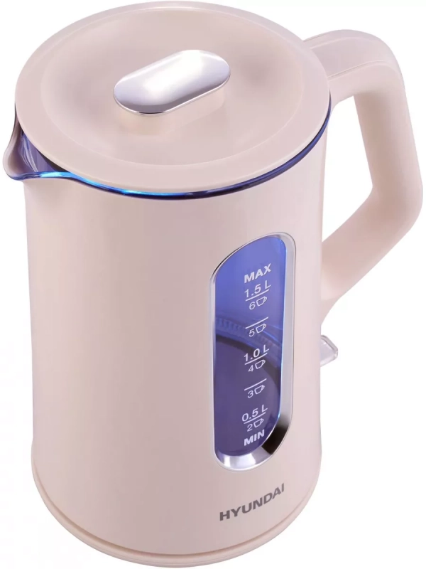 Чайник HYK-G8888 1.5л. 1700Вт кремовый прозрачный