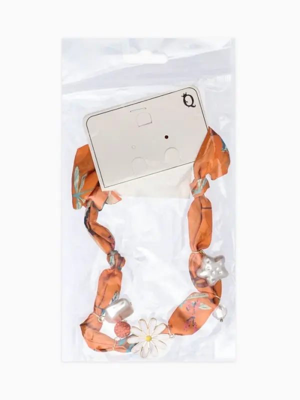 Колье-чокер на платке "Стиль". цвет оранжевый с золотом