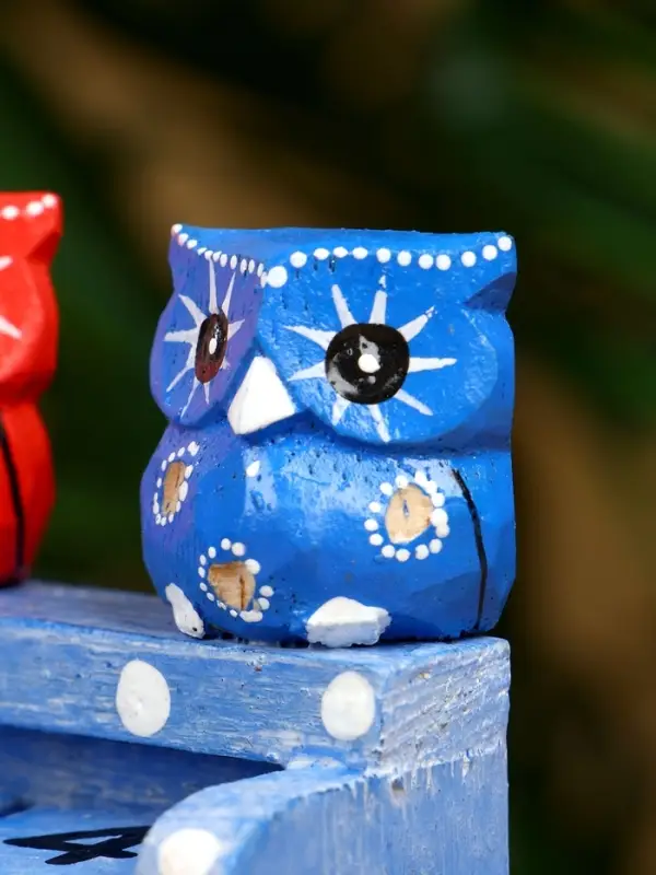 Календарь настольный &laquo;Пара совят&raquo;, 8&times;4&times;9.5 см, дерево, синий, красный