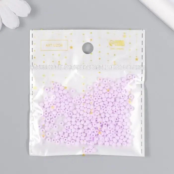 Бисер стекло 8/0 "Маршмеллоу. Матовый. Глициния" 10 гр