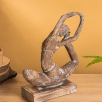 Сувенир &laquo;Йога&raquo;, 27&times;10&times;33 см, дерево, коричневый