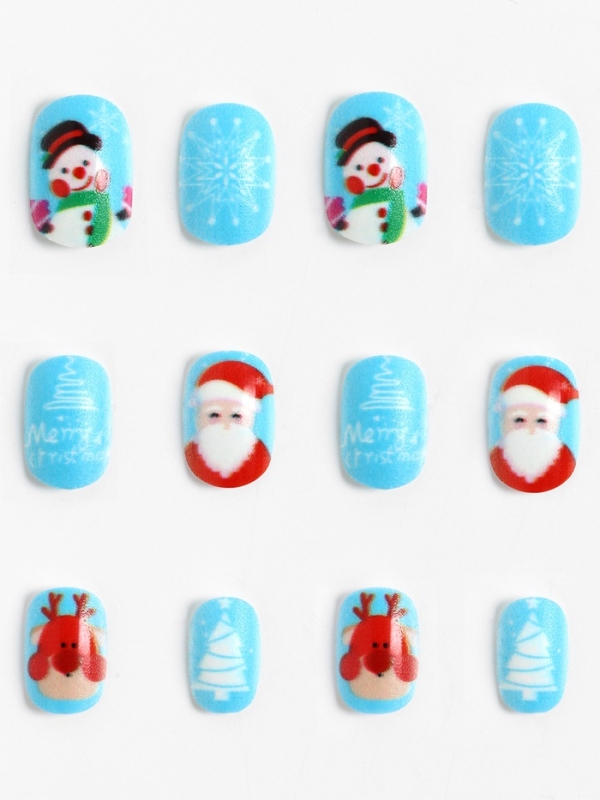 Детские накладные ногти новогодние Детские накладные ногти новогодние "Мороз", 12 шт