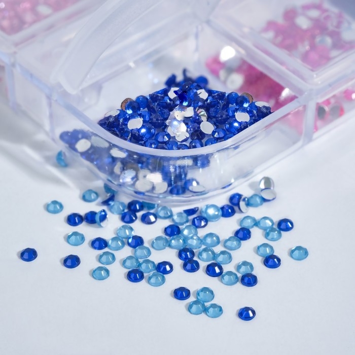 Стразы для декора, 12 ячеек, 2 мм, разноцветные Стразы для декора, 12 ячеек, 2 мм, разноцветные