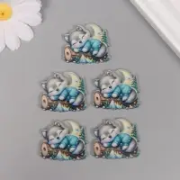 Декор для творчества акрил "Волчонок сладко спит на брёвнышке" 2,9х3,4х0,3 см