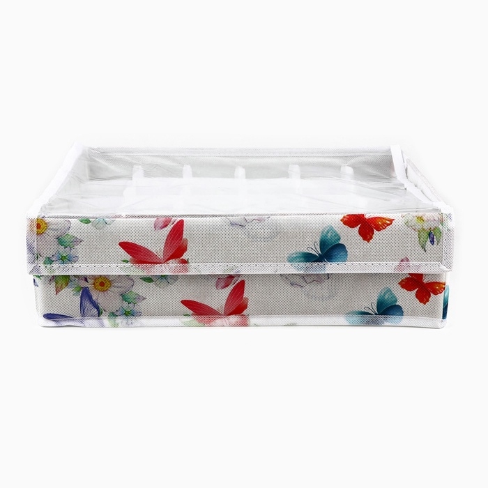 Органайзер для хранения 24 ячейки с крышкой "Бабочки", 34 х 28 х 10 см