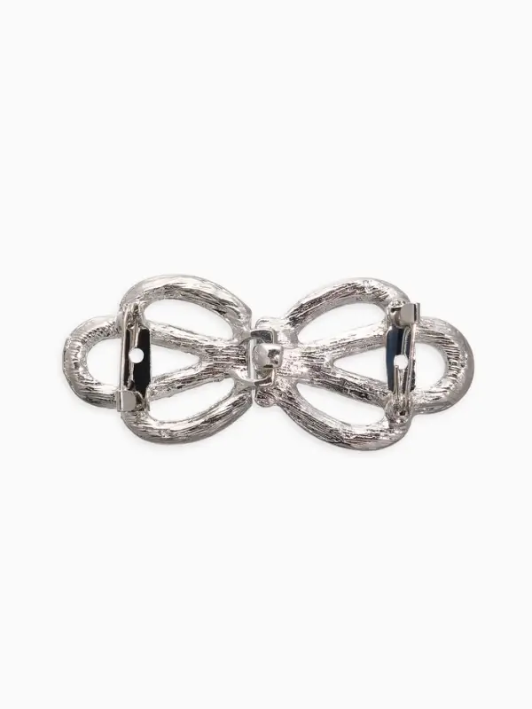 Зажим для кардигана "Ажур", корона, цвет белый в серебре