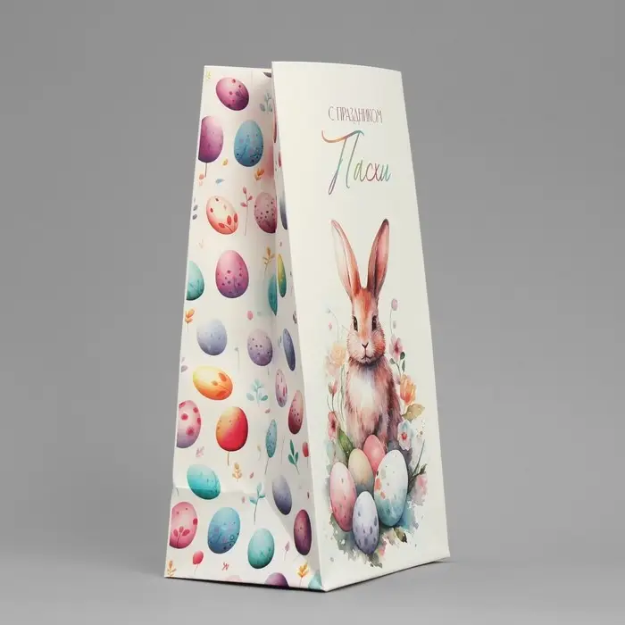 Пакет подарочный без ручек &laquo;Пасха в сердце&raquo;, 10 х 19.5 х 7 см