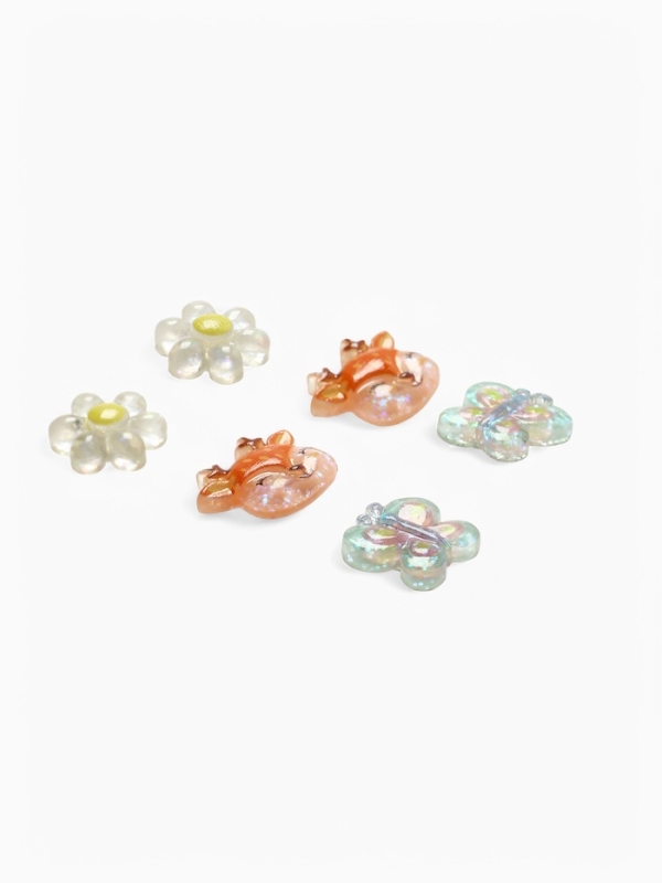 Серьги-клипсы детские на магните "Выбражулька" ассорти, форма МИКС (набор 3 пары)