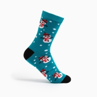 Носки мужские&laquo;Снеговики&raquo; цвет бирюзовый, размер 29