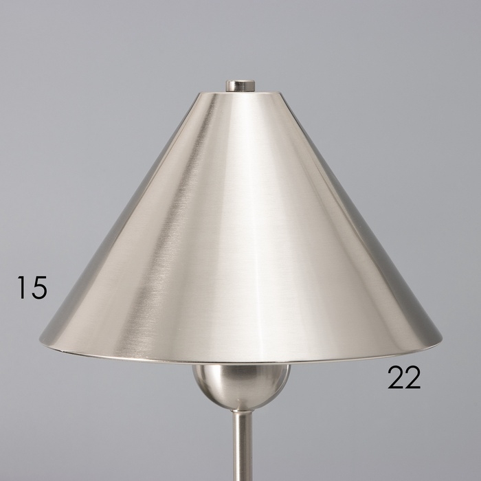 Настольная лампа с абажуром RISALUX &laquo;Найла&raquo; модерн, Е27, 3 Вт, серебро, 23&times;23&times;51.5 см