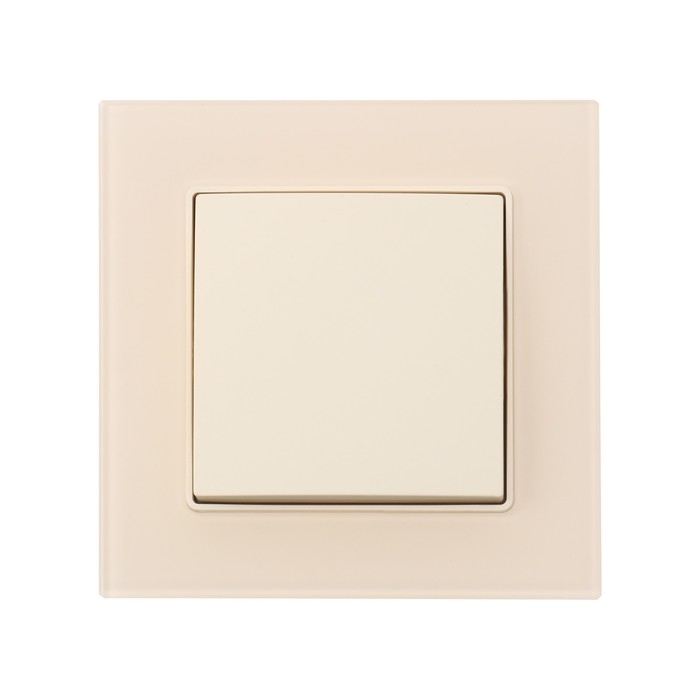 Выключатель TOT Matte Glass, 10 А, 1 кл., скрытый, стекло, бежевый Выключатель TOT Matte Glass, 10 А, 1 кл., скрытый, стекло, бежевый