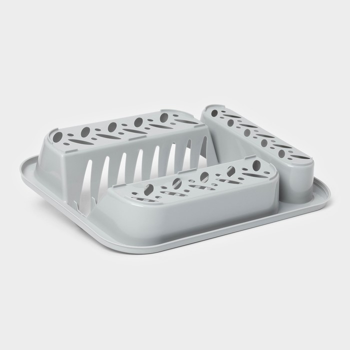 Сушилка для посуды, 33,5&times;24&times;5,5 см, цвет серый