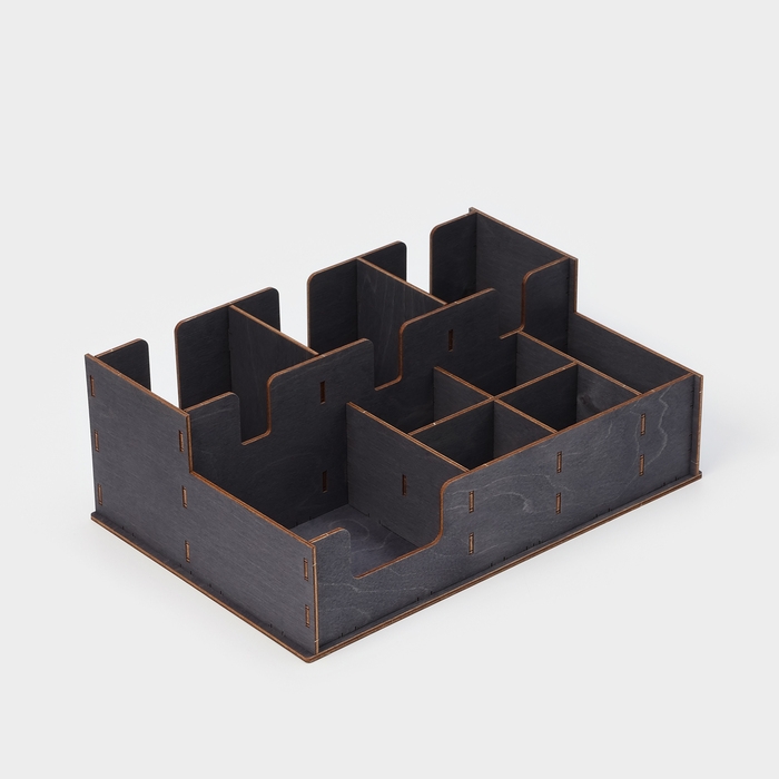 Подставка - органайзер деревянный барный Доляна, под стаканы, крышки, трубочки, салфетки, 40&times;25&times;15 см