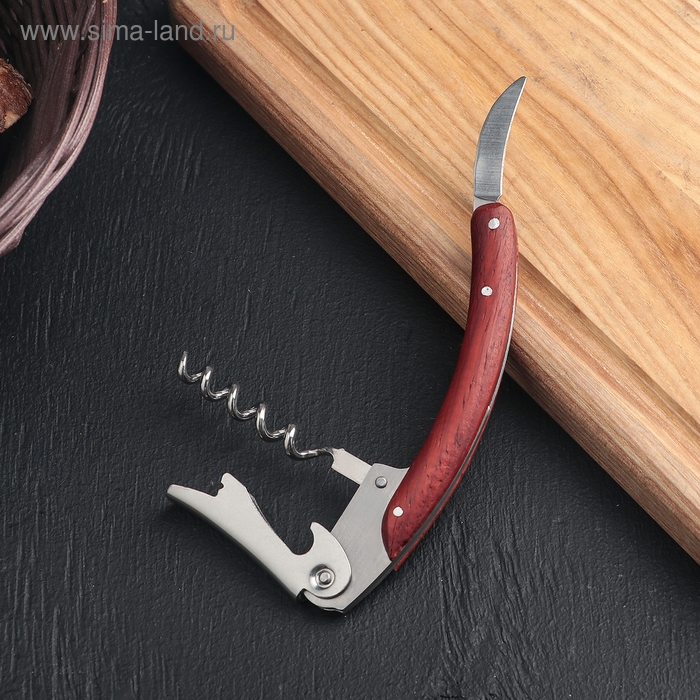 Штопор для вина складной &laquo;Древо&raquo;, 10,5 см, цвет коричневый