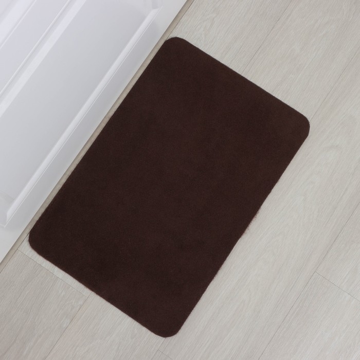 Коврик придверный влаговпитывающий Доляна, без окантовки, 40&times;60 см, цвет коричневый