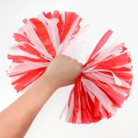 Помпон 1шт, цвет белый+ красный