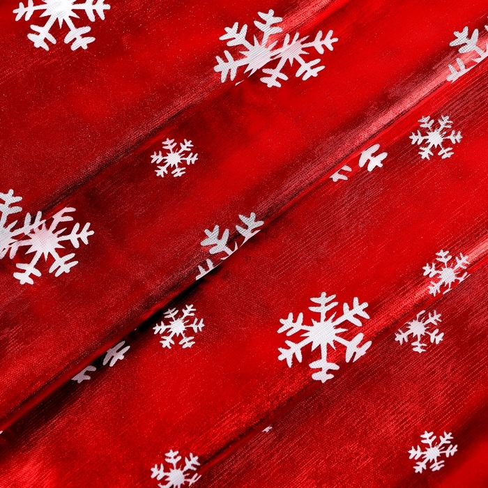 Лоскут для рукоделия &laquo;Белые снежинки&raquo;, красный, 50 &times; 150 см