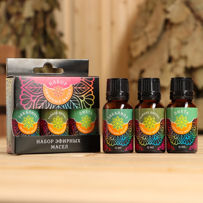 Набор эфирных масел Набор эфирных масел "Иммунитет" пихта,эвкалипт, чайное дерево 3х15 мл
