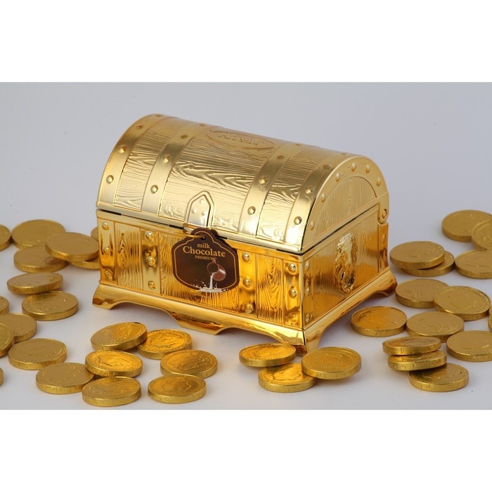 Конфеты шоколадные "Стать богатым", в сундуке, 140 г, Новый год