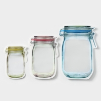 Пакеты для хранения с защелкой «Баночки», 0,9 л, 0,5 л, 0,15 л Пакеты для хранения с защелкой «Баночки», 0,9 л, 0,5 л, 0,15 л