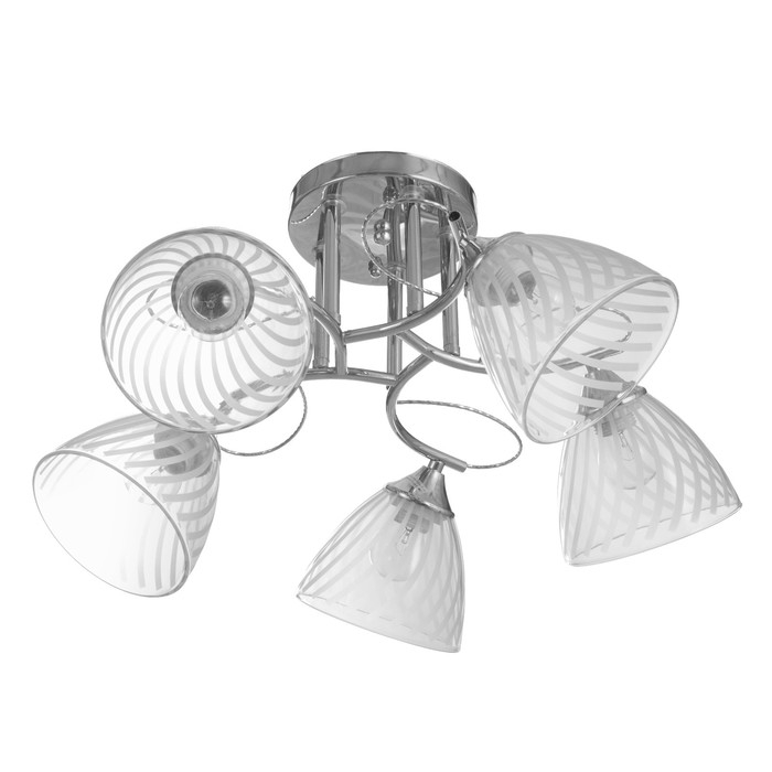 Люстра "Нора" 5х60Вт Е27 Хром 56х56х26см