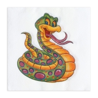 Новогодние салфетки бумажные New Line Fresco &laquo;Весёлая змея&raquo; 2 слоя, 33х33 см, 20 шт