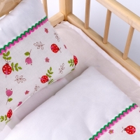 Кукольное постельное &laquo;Божьи коровки&raquo;, х/б: простынь, одеяло 46 &times; 36 см, подушка 23 &times; 19 см