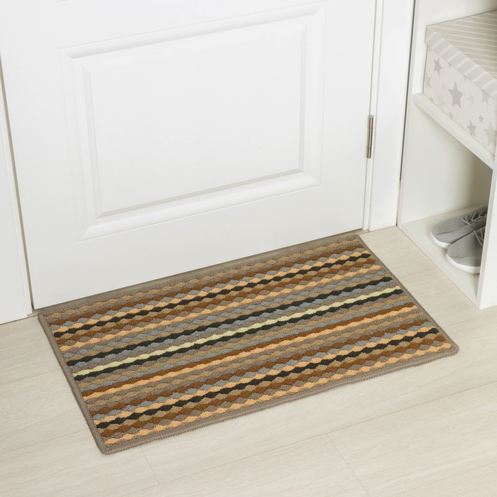Коврик влаговпитывающий придверный Доляна &laquo;Цветная косичка&raquo;, 47&times;77 см
