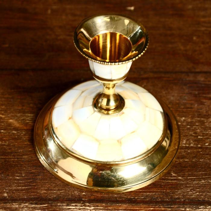 Подсвечник Подсвечник "Маттео" латунь, перламутр 8,5х8,5х8 см