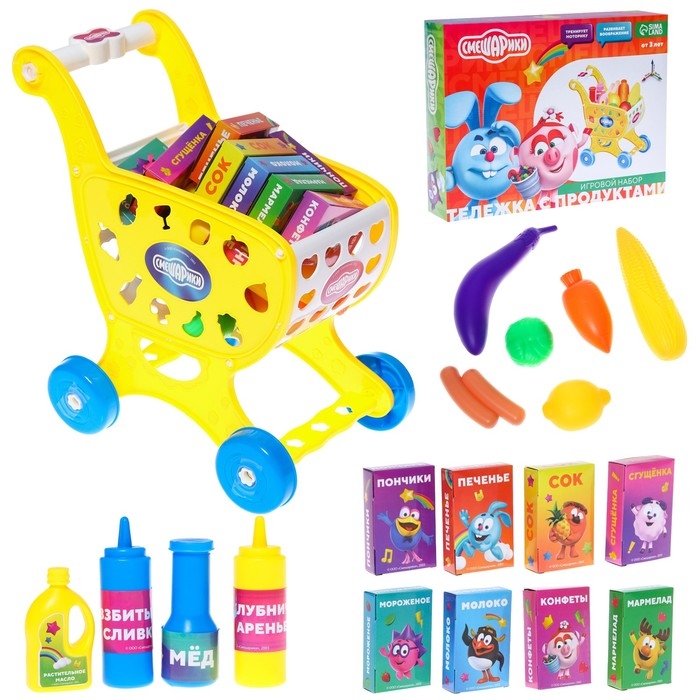Игровой набор &laquo;Тележка с продуктами&raquo;, Смешарики