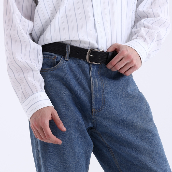 Ремень мужской &laquo;Великан&raquo;, ширина 4 см, винт, пряжка металл, цвет чёрный