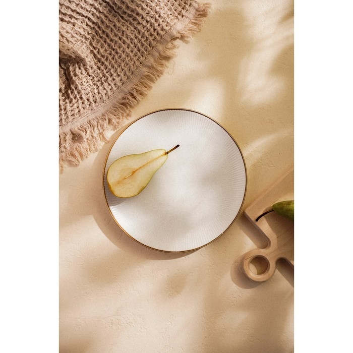 Тарелка обеденная фарфоровая SL Home &laquo;Волна в камне&raquo;, d=25,5 см, цвет белый