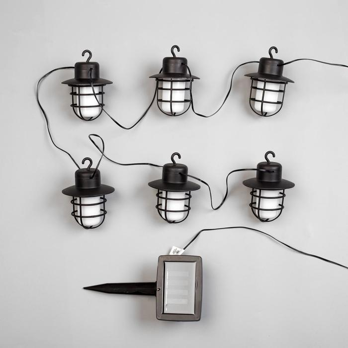 Гирлянда Uniel «Нить» 1.8 м с насадками «Фонарики», IP44, тёмная нить, 72 LED, эффект пламени , 1 режим, солнечная батарея Гирлянда Uniel «Нить» 1.8 м с насадками «Фонарики», IP44, тёмная нить, 72 LED, эффект пламени , 1 режим, солнечная батарея