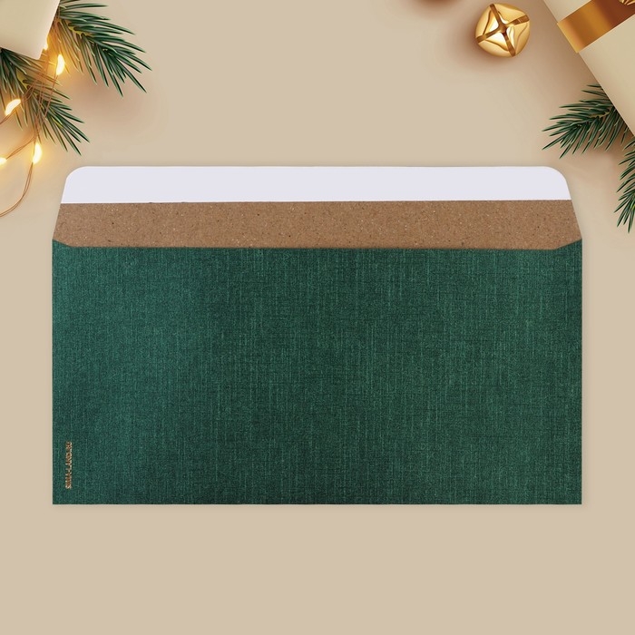 Конверт для денег, набор 10 штук, &laquo;С Новым годом&raquo;, тиснение, 22 х 11 см, Новый год