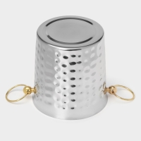 Ведро для льда из нержавеющей стали &laquo;Чеканный&raquo;, 5,2 л, 25&times;20&times;20,5 см, золотые ручки