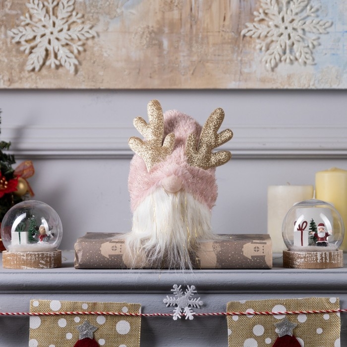 Светодиодная фигура «Гном розовый» 12 × 19 × 12 см, текстиль, батарейки AG10х3 (в комплекте), свечение тёплое белое Светодиодная фигура «Гном розовый» 12 × 19 × 12 см, текстиль, батарейки AG10х3 (в комплекте), свечение тёплое белое