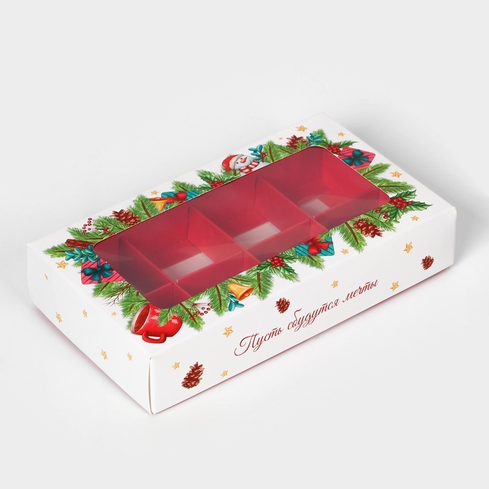 Новый год. Коробка под 8 конфет, 9,8 х 17,7 х 3,5 см, кондитерская упаковка Новый год. Коробка под 8 конфет, 9,8 х 17,7 х 3,5 см, кондитерская упаковка