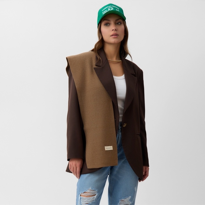 Шарф женский MIST, кофейный, 21*140 см Шарф женский MIST, кофейный, 21*140 см