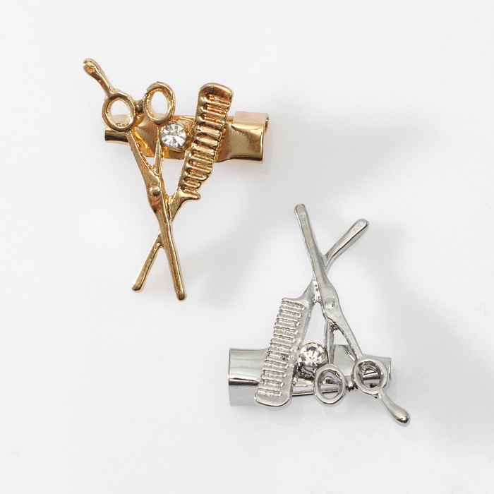 Брошь &laquo;Парикмахер&raquo; мини, цвет МИКС (неделимая фасовка 12 шт., цена за шт.)