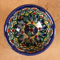 Пиала Риштанская керамика "Узоры", 8,5 см, малая коньячная, микс Пиала Риштанская керамика "Узоры", 8,5 см, малая коньячная, микс